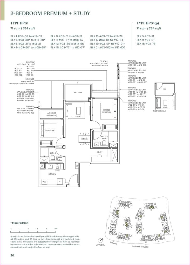 Parktown Residence Tampines Singapore 2 Bedroom Study